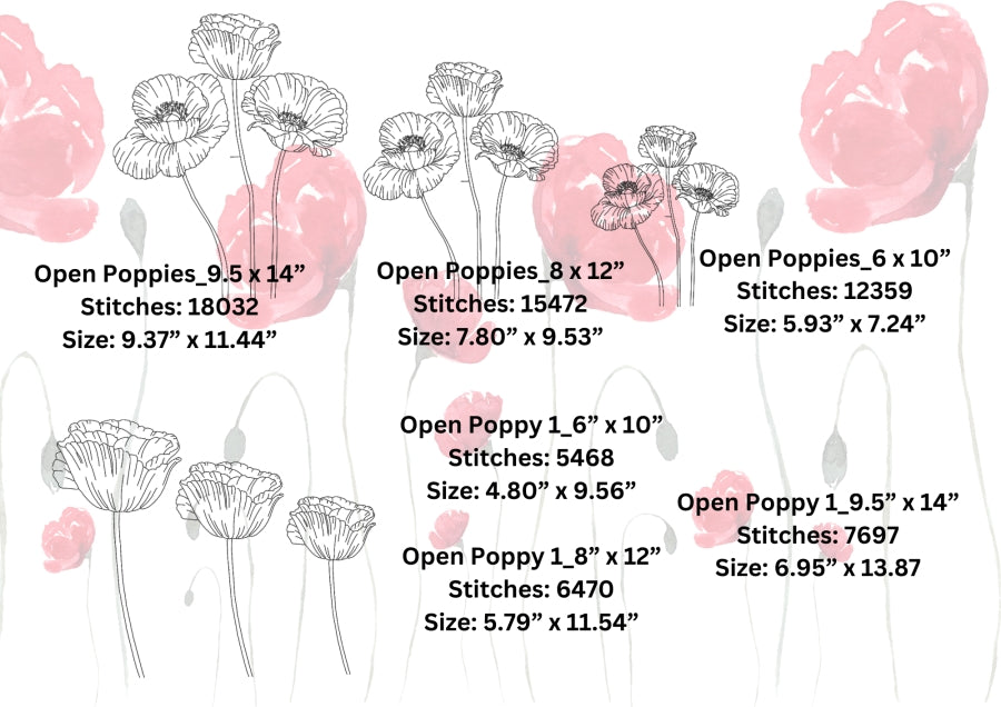 Poppies Redwork