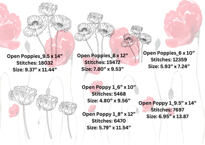 Poppies Redwork