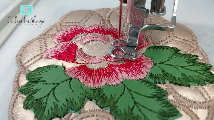 9 x 9 Rose Coaster Cutwork