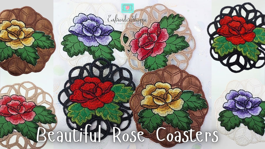 9 x 9 Rose Coaster Cutwork