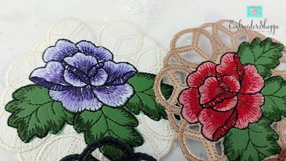 6 x 6 Rose Coaster Cutwork