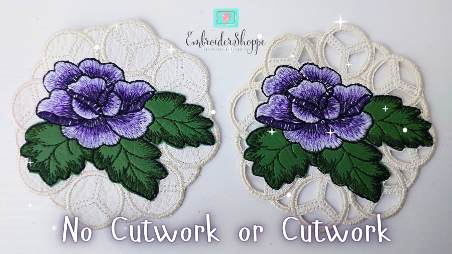 6 x 6 Rose Coaster Cutwork