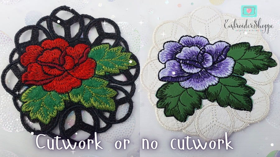5 x 5 Rose Coaster Cutwork