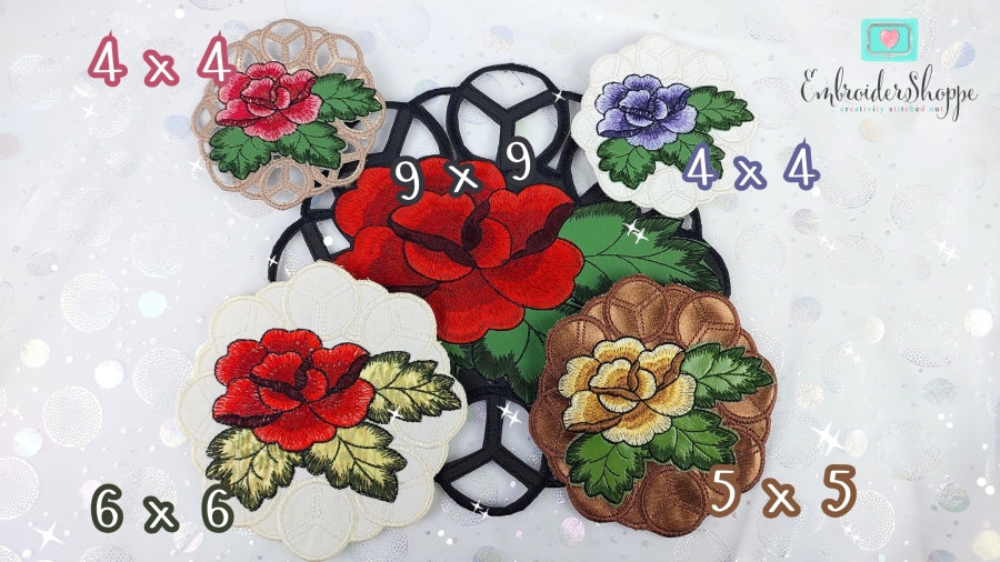 4 x 4 Rose Coaster Cutwork