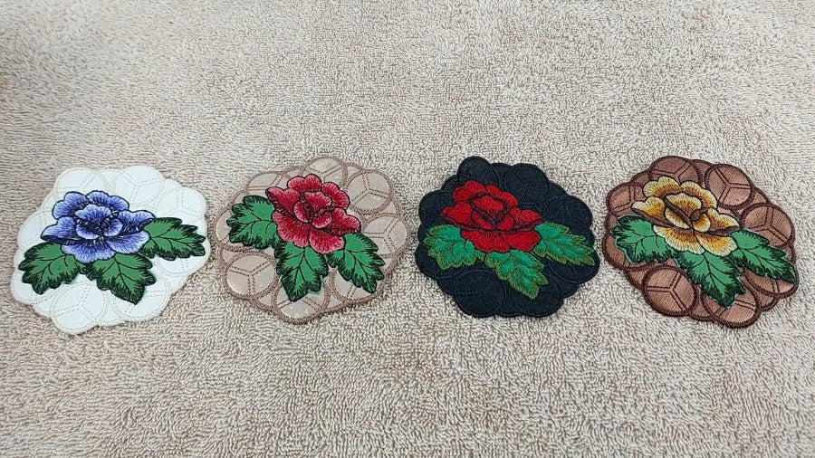 4 x 4 Rose Coaster Cutwork
