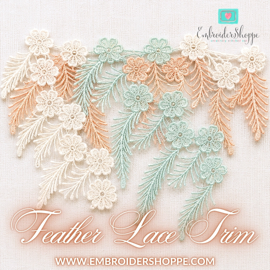 Floral Feather Trim