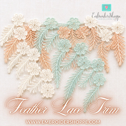 Floral Feather Trim