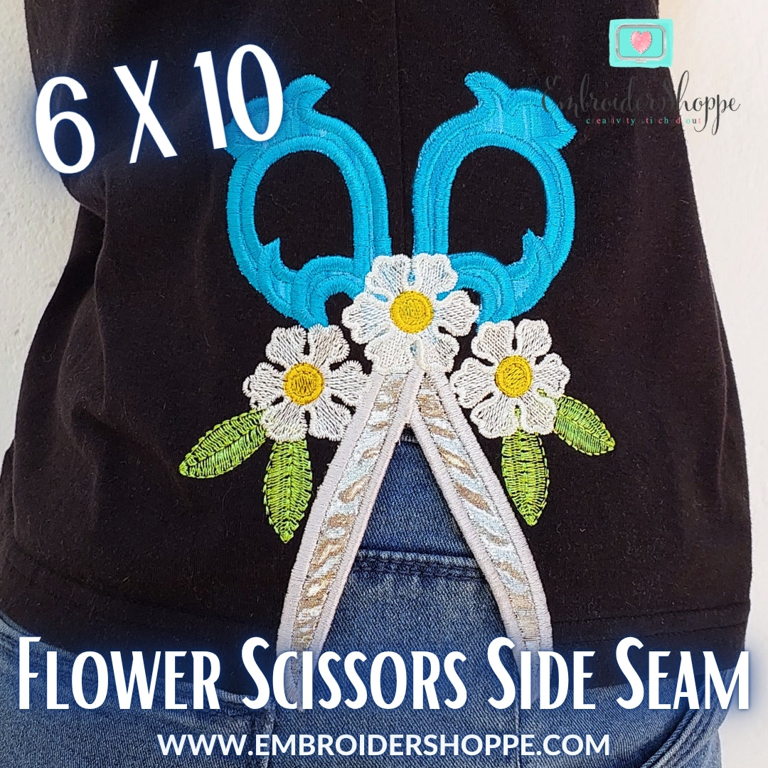 6x10 Flower Scissors Side Seam