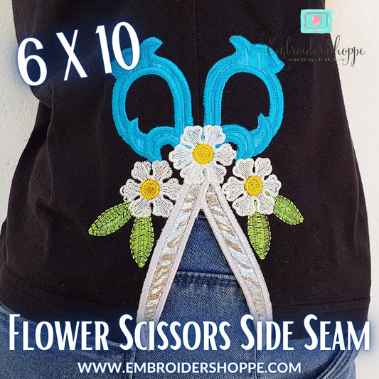 6x10 Flower Scissors Side Seam