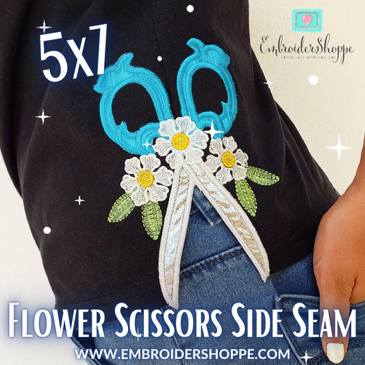 5x7 Flower Scissors Side Seam