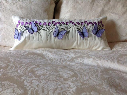 Lavender and Butterfly Pillow