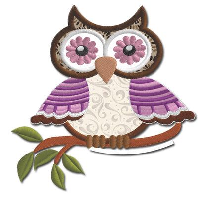 Owl 6 Applique 5x7