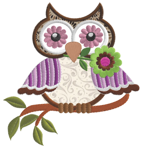 Owl 7 Applique 5x7
