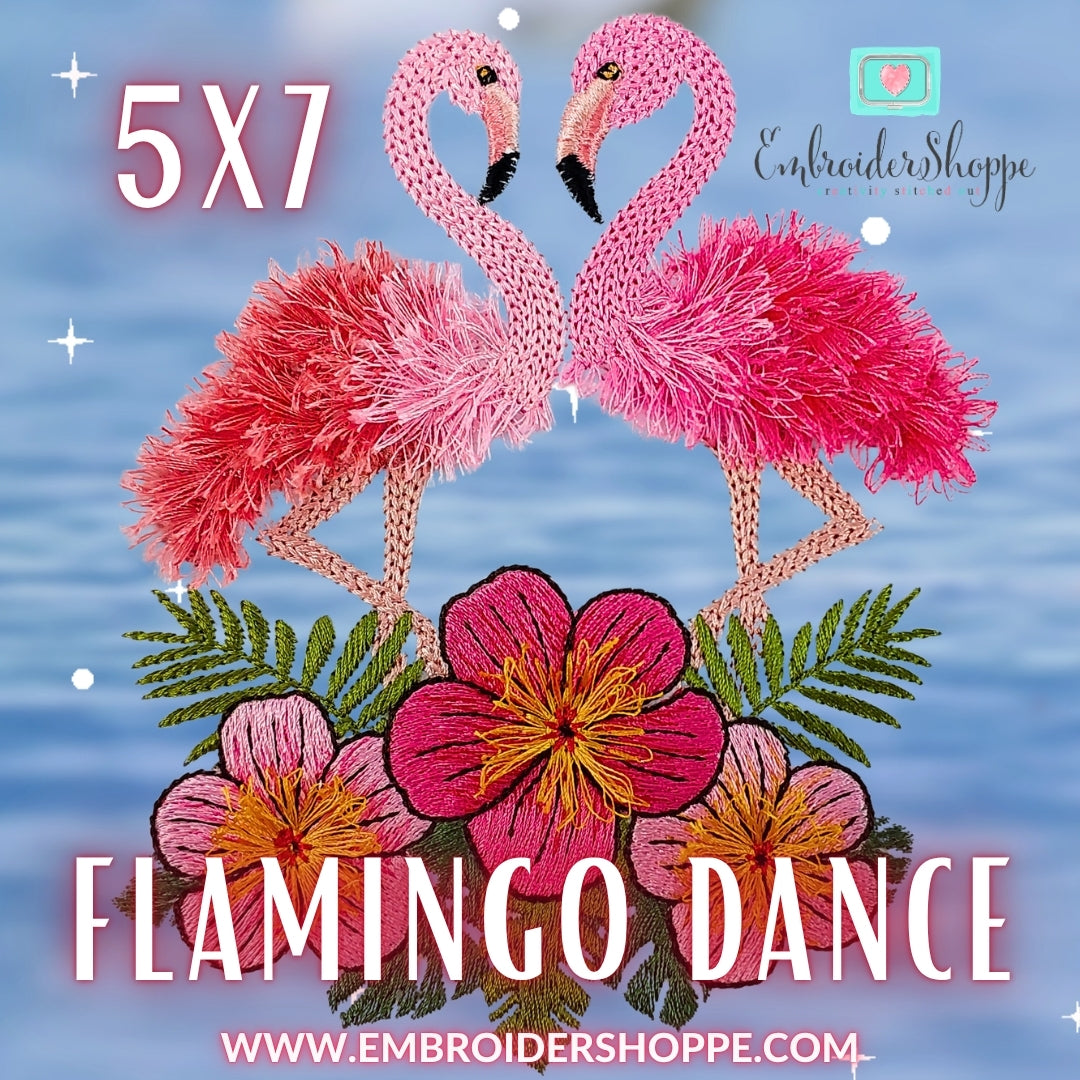 5 x 7 Flamingo Dance