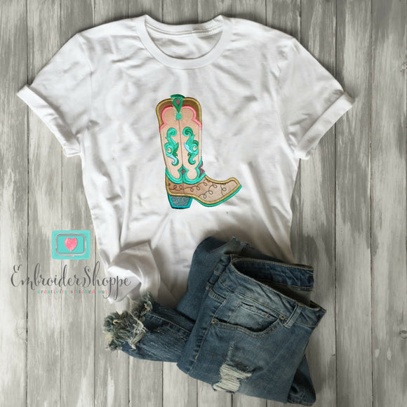 Sandy Paisley Jane Boots Applique