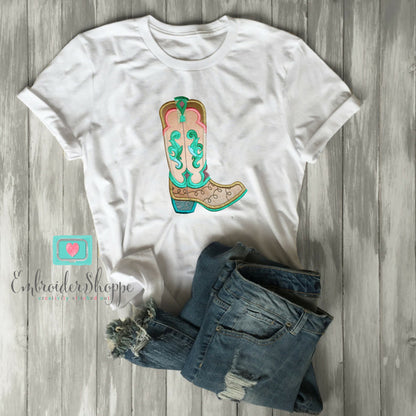 Sandy Paisley Jane Boots Applique