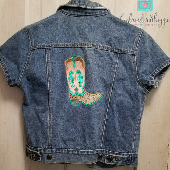 Sandy Paisley Jane Boots Applique