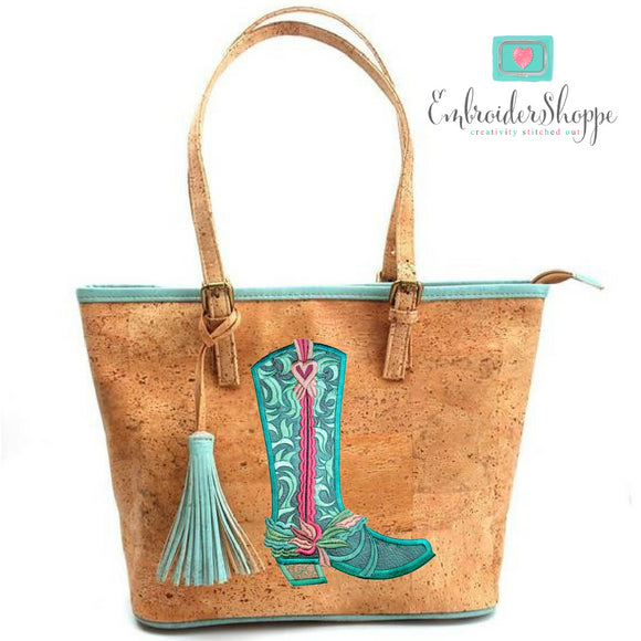 Sweet Paisley Bone Boots Applique