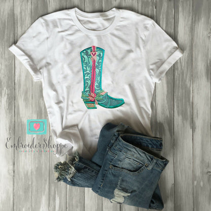 Sweet Paisley Bone Boots Applique
