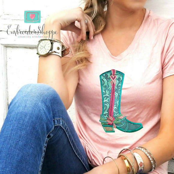 Sweet Paisley Bone Boots Applique