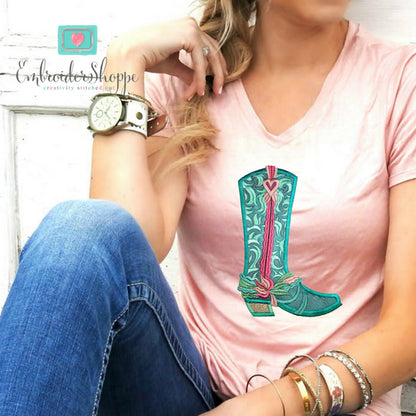 Sweet Paisley Bone Boots Applique