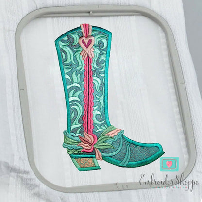 Sweet Paisley Bone Boots Applique