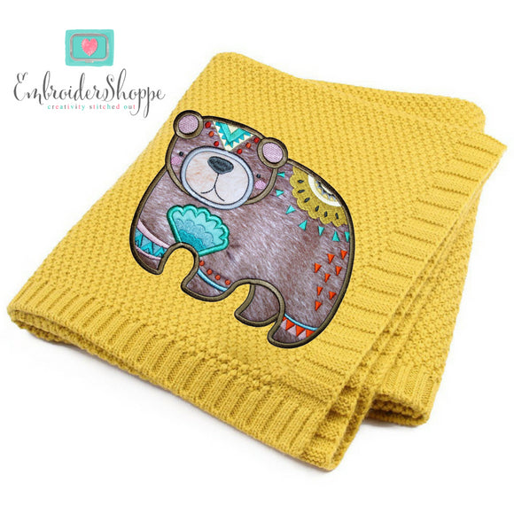 Tribal Bear Applique