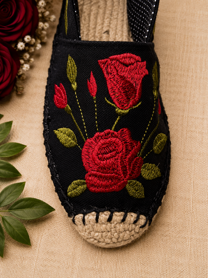 Red Rose Espadrille Shoe Pattern