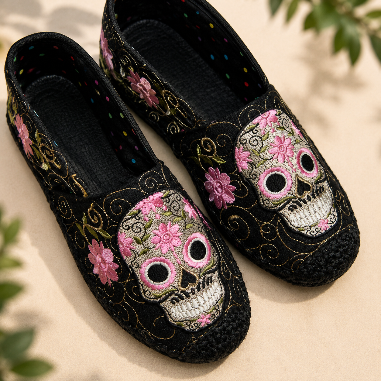 Sugar Skull Espadrille Shoe Pattern