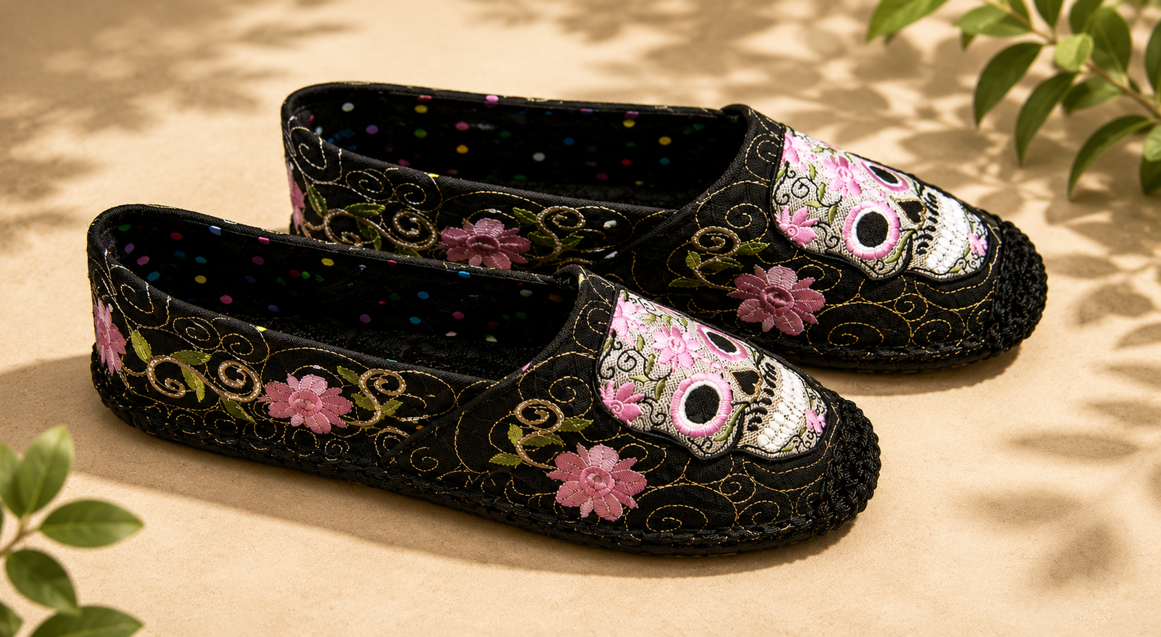Sugar Skull Espadrille Shoe Pattern
