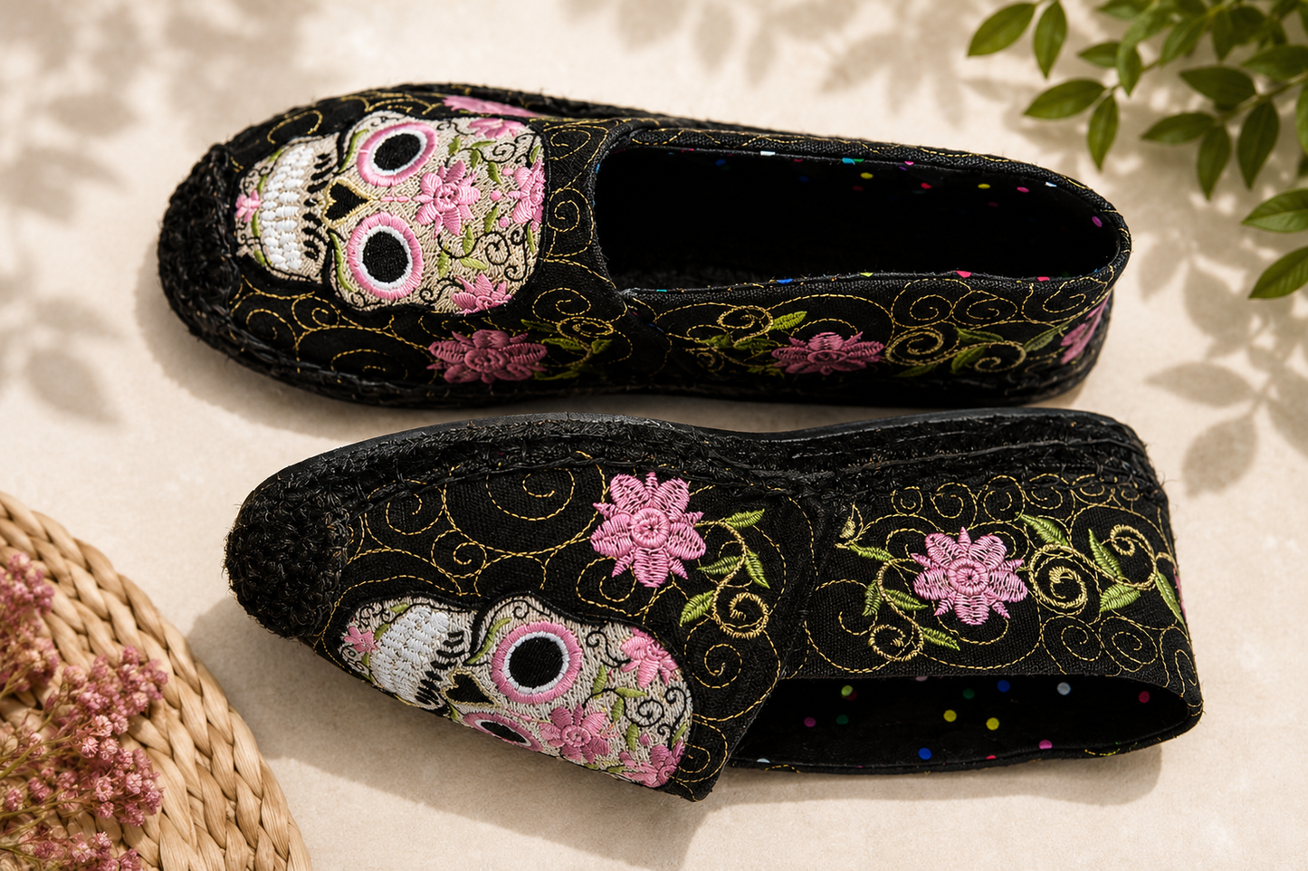 Sugar Skull Espadrille Shoe Pattern