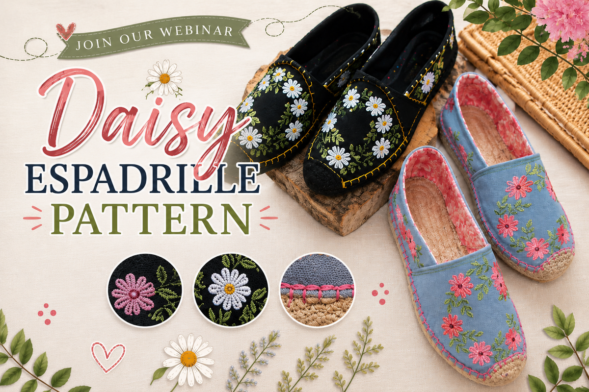 Daisy Espadrille Pattern Webinar