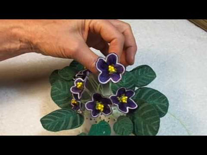Dark Purple African Violet Fabric Flower