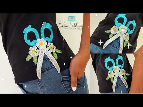 5 X 7 Flower Scissors Side Seam